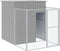 vidaXL - Hondenhok - met - ren - 165x1.067x181 - cm - staal - lichtgrijs