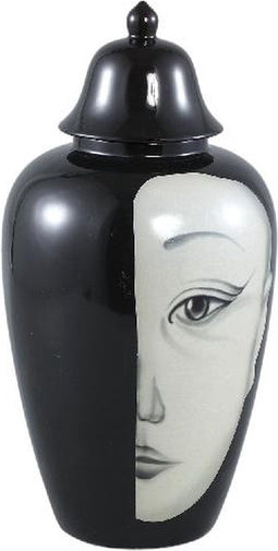 PTMD Decoratieve Object Elene - 16x16x60 cm - Keramiek - Zwart