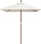 vidaXL - Parasol - met - houten - paal - 198x198x231 - cm - zandkleurig