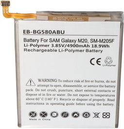 Batterij geschikt voor Samsung Galaxy M20, SM-M205F, Li-Polymer, 3.85V, 4900mAh, 18.9Wh, ingebouwd, zonder gereedschap