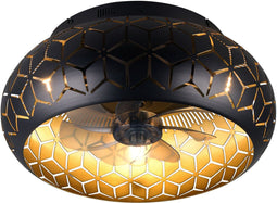 REALITY BIDAR - Plafondventilator - 3 snelheidsinstellingen - Zwart-goud