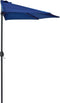 vidaXL - Balkonparasol - half - met - aluminium - paal - 270x144x222 - cm - blauw