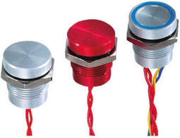APEM PBAR1AF0000A0B Piëzotoets 24 V DC/AC 0.2 A 1x uit/(aan) Moment Blauw IP69K 1 stuk(s)