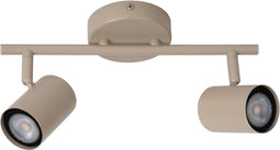 Lucide JOA - Plafondspot 2xGU10 - Draaibaar en dimbaar - Taupe