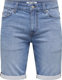 ONLY & SONS ONSPLY JOG BLUE SHORTS PK 8584 DNM NOOS - Denim shorts - Regular fit - Maat S
