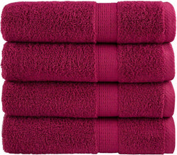 vidaXL - Badhanddoeken - SOLUND - 4 - st - 600 - g/m² - 70x140 - cm - bordeauxrood