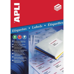 Apli - etiketten ft 63,5 x 38,1 mm (b x h), ronde hoeken, 525 stuks, 21 per blad (1992)