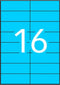 Apli Gekleurde etiketten formaat 105 x 37 mm (b x h) blauw 1.600 stuks 16 per blad doos van 100 blad