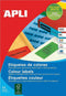 Apli Gekleurde etiketten formaat 210 x 297 mm (b x h) groen 100 stuks 1 per blad