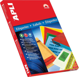 Apli Gekleurde etiketten formaat 70 x 37 mm (b x h) blauw 2.400 stuks 24 per blad