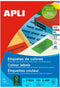 Apli Gekleurde etiketten formaat 70 x 37 mm (b x h) geel 2.400 stuks 24 per blad