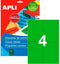 Apli Gekleurde etiketten Ft 105 x 148 mm (b x h), groen, 80 stuks, 4 per blad, etui van 20 blad