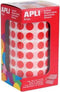 Apli Kids stickers op rol, cirkel diameter 10,5 mm, rood