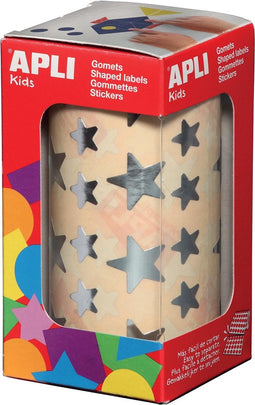 Apli Kids stickers op rol, ster, 2360 stuks, metallic zilver