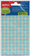 Apli ronde etiketten in etui diameter 8 mm, blauw, 288 stuks, 96 per blad (2045)