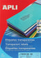 Apli Transparante etiketten formaat 210 x 297 mm (b x h) 100 stuks 1 per blad doos van 100 blad