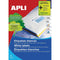 Apli - witte etiketten ft 105 x 70 mm (b x h), 800 stuks, 8 per blad (1292)