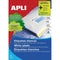 Apli - witte etiketten ft 70 x 33,8 mm (b x h), 2.400 stuks, 24 per blad (1293)