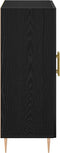 vidaXL - Dressoir - Zwart - Eiken - 69,5x34x90 - cm - Geengineerd - Hout