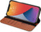 Apple iPhone 12 Hoesje - Decoded - Wallet Serie - Echt Leer Bookcase - Bruin - Hoesje Geschikt Voor Apple iPhone 12