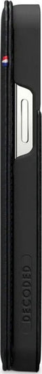 Apple iPhone 12 Hoesje - Decoded - Wallet Serie - Echt Leer Bookcase - Zwart - Hoesje Geschikt Voor Apple iPhone 12