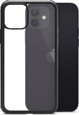 Apple iPhone 12 Hoesje - Mobilize - 360 Serie - Gehard Glas Backcover - Transparant / Zwart - Hoesje Geschikt Voor Apple iPhone 12