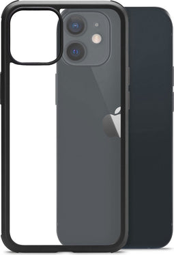 Apple iPhone 12 Mini Hoesje - Mobilize - 360 Serie - Gehard Glas Backcover - Transparant / Zwart - Hoesje Geschikt Voor Apple iPhone 12 Mini