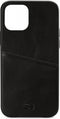 Apple iPhone 12 Pro Hoesje - Senza - Pure Cardslot Serie - Echt Leer Backcover - Deep Black - Hoesje Geschikt Voor Apple iPhone 12 Pro