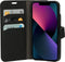 Apple iPhone 13 Hoesje - Saffiano Wallet/Portemonnee hoesje - Magneet Sluiting - 3 Opbergvakken - Zwart - Mobiparts
