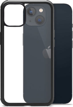 Apple iPhone 13 Mini Hoesje - Mobilize - 360 Serie - Gehard Glas Backcover - Transparant / Zwart - Hoesje Geschikt Voor Apple iPhone 13 Mini