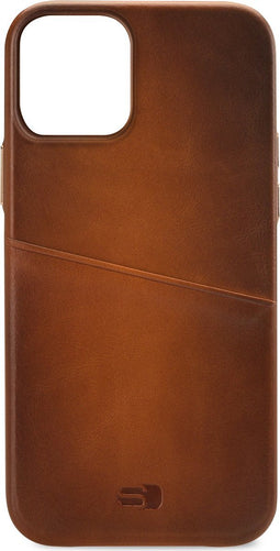 Apple iPhone 13 Mini Hoesje - Senza - Desire Serie - Echt Leer Backcover - Cognac - Hoesje Geschikt Voor Apple iPhone 13 Mini