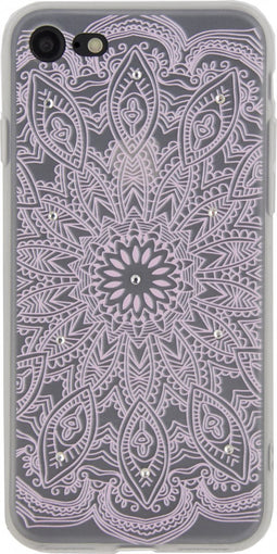 Apple iPhone 6/6s Hoesje - Xccess - Serie - TPU Backcover - Mandala Stone Pink Glitter - Hoesje Geschikt Voor Apple iPhone 6/6s