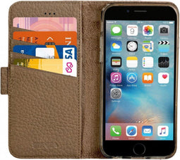 Apple iPhone 6s Hoesje - Senza - Exquisite Serie - Echt Leer Bookcase - Desert Taupe - Hoesje Geschikt Voor Apple iPhone 6s