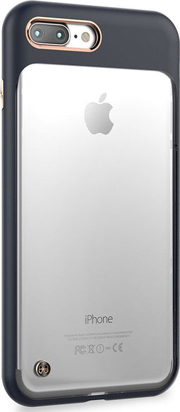 Apple iPhone 8 Plus Hoesje - STI:L - Monokini Serie - Hard Kunststof Backcover - Transparant / Marineblauw - Hoesje Geschikt Voor Apple iPhone 8 Plus