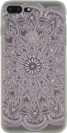Apple iPhone 8 Plus Hoesje - Xccess - Serie - TPU Backcover - Mandala Stone Pink Glitter - Hoesje Geschikt Voor Apple iPhone 8 Plus