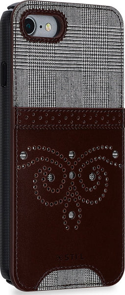 Apple iPhone SE (2020) Hoesje - STI:L - Gentleman Brogue Serie - Hard Kunststof Backcover - Bruin - Hoesje Geschikt Voor Apple iPhone SE (2020)