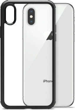 Apple iPhone Xs Hoesje - Mobilize - Glass 360 Serie - TPU / Gehard Glas Backcover - Transparant / Zwart - Hoesje Geschikt Voor Apple iPhone Xs