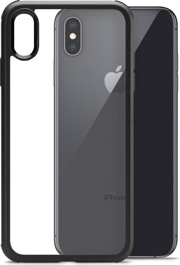 Apple iPhone XS Max Hoesje - Mobilize - 360 Serie - Gehard Glas Backcover - Transparant / Zwart - Hoesje Geschikt Voor Apple iPhone XS Max