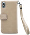 Apple iPhone XS Max Hoesje - Mobilize - Gelly Zipper Serie - Kunstlederen Bookcase / 2in1 Case - Latte - Hoesje Geschikt Voor Apple iPhone XS Max