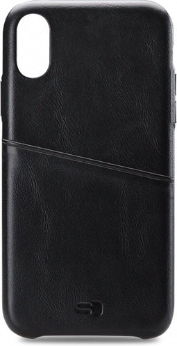 Apple iPhone XS Max Hoesje - Senza - Pure Cardslot Serie - Echt Leer Backcover - Deep Black - Hoesje Geschikt Voor Apple iPhone XS Max