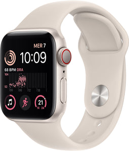 Apple Watch SE (2022), 40mm, GPS + Cellular Wit (Beige)
