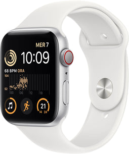 Apple Watch SE (2022), 44mm, GPS + Cellular Zilver (Wit)