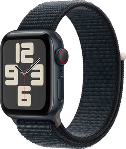 Apple Watch SE (2023), 40mm, GPS + Cellular, Geweven sportbandje Zwart (Zwart)