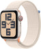 Apple Watch SE (2023), 44mm, GPS + Cellular, Geweven sportbandje, Beige (Beige)