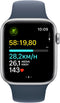 Apple Watch SE (2023), 44mm, GPS, Sportbandje S/M, Zilver (Blauw)