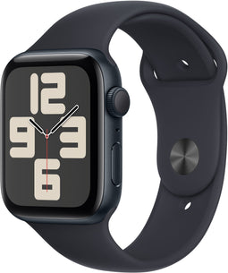 Apple Watch SE (2023), 44mm, GPS, Sportbandje S/M, Zwart (Zwart)