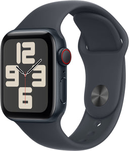 Apple Watch SE (2024), 40mm, GPS + Cellular, Sportbandje S/M, Zwart (Zwart)