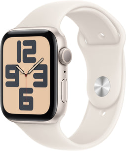 Apple Watch SE (2024), 44mm, GPS, Sportbandje M/L, Goud (Beige)