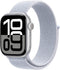 Apple Watch Series 10, 42mm, GPS, Aluminium, Geweven sportbandje, Zilver (Blauw)
