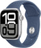 Apple Watch Series 10, 42mm, GPS, Aluminium, Sportbandje M/L, Zilver (Blauw)